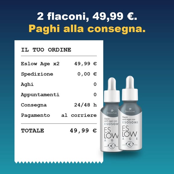 2 flaconi, 49,99 €. Paghi alla consegna.