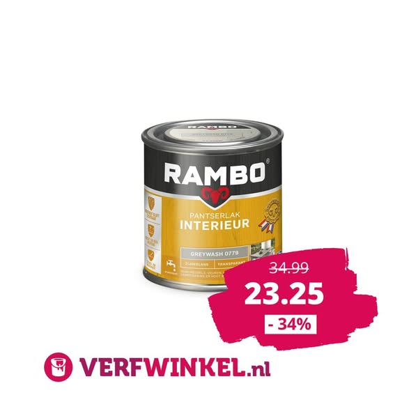 Rambo Pantserlak Interieur Transparant Zijdeglans - 750 ml