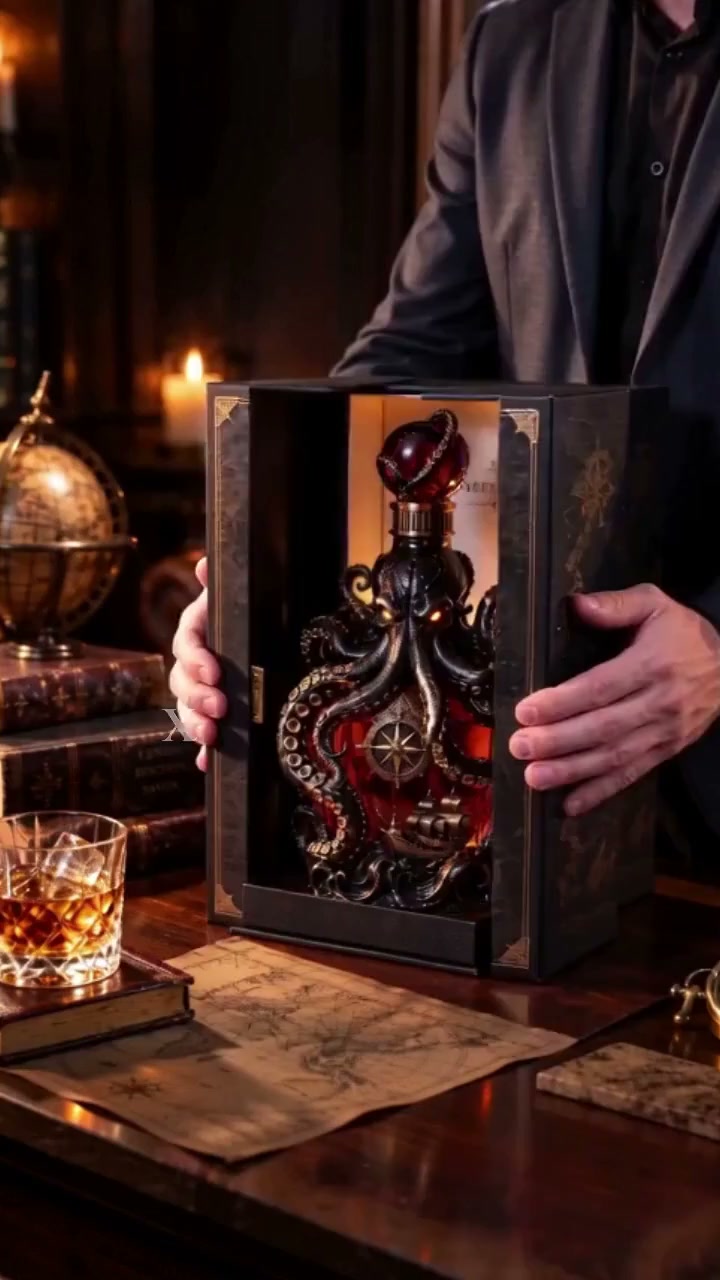 Neu eingetroffen, [50] % Rabatt – „Dark Abyss Kraken“-Dekanter: kunstvoll gestaltete Sammlerflasche für die Hausbar und als Geschenk