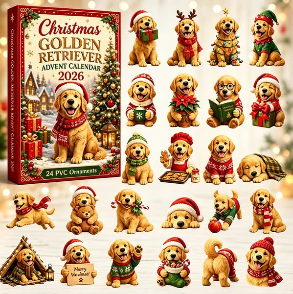 2026 Golden Retriever 24‑Piece Collectible Ornament Set | Dog‑Lover Collection