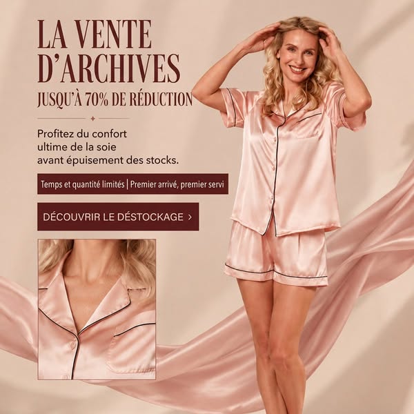 Pyjama Court en Pure Soie