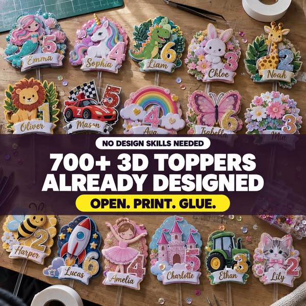 A Cake Topper Business for $19.90? | 750+ Designs Ready to Print