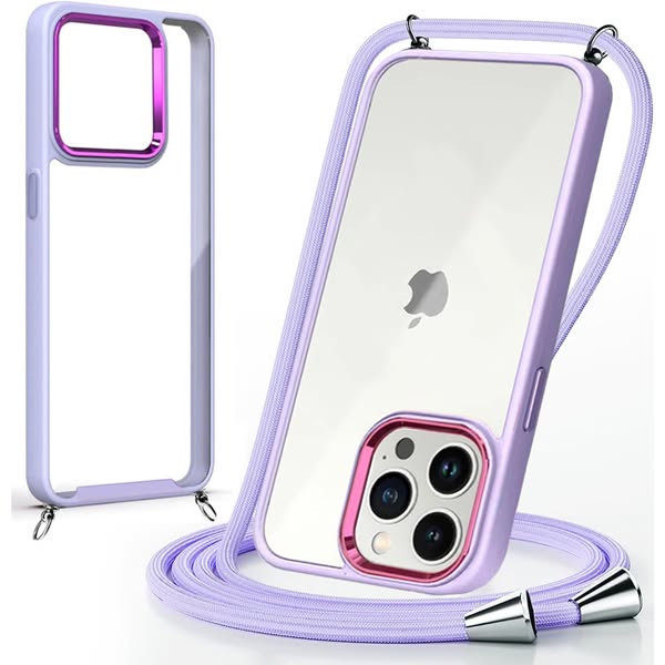 Θήκη Orso Shield Κορδόνι Clear Violet iPhone 14 Pro