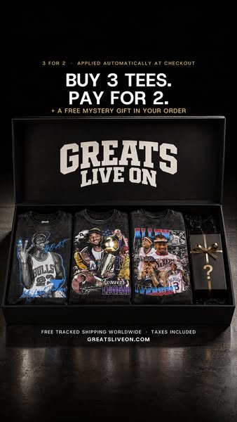 Buy 2 tees, get the 3rd FREE.