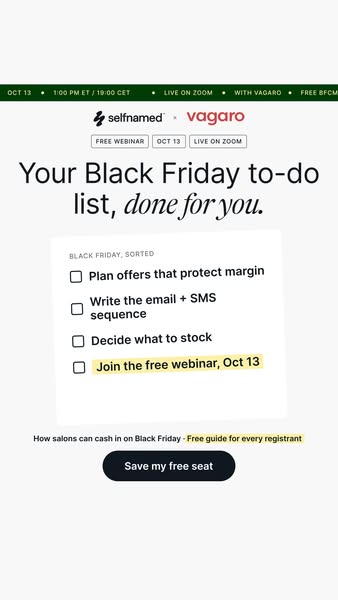Free Black Friday Webinar for Salons