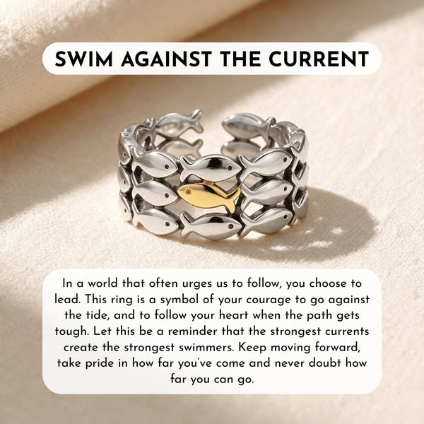 Swim Against the Current Ring