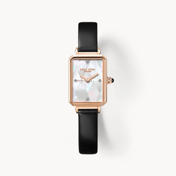 Diamond-pattern Mother of Pearl Watch