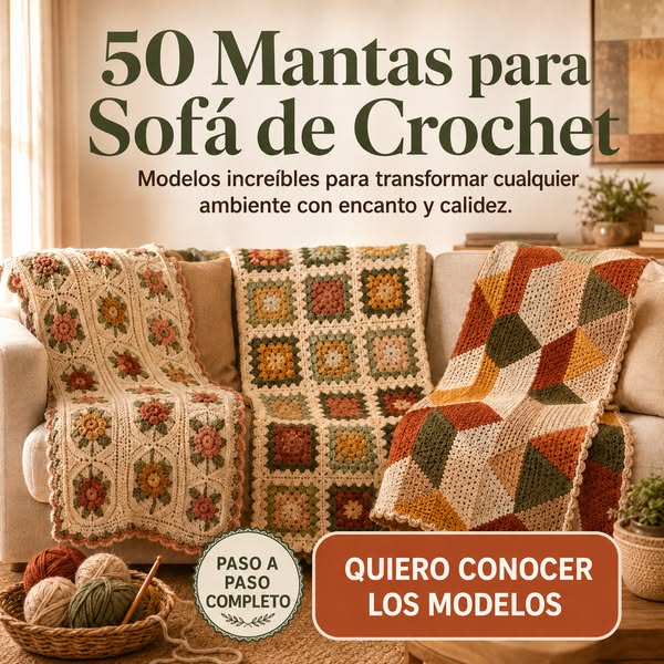 50 Mantas de Crochet para Sofá