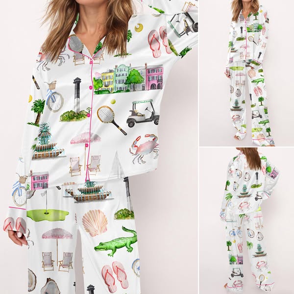 SALE! Charleston Silky Satin Pajama Set For Women