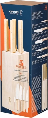 Opinel Parallèle "Meat" Messenblok - 5-delig - Beukenhout