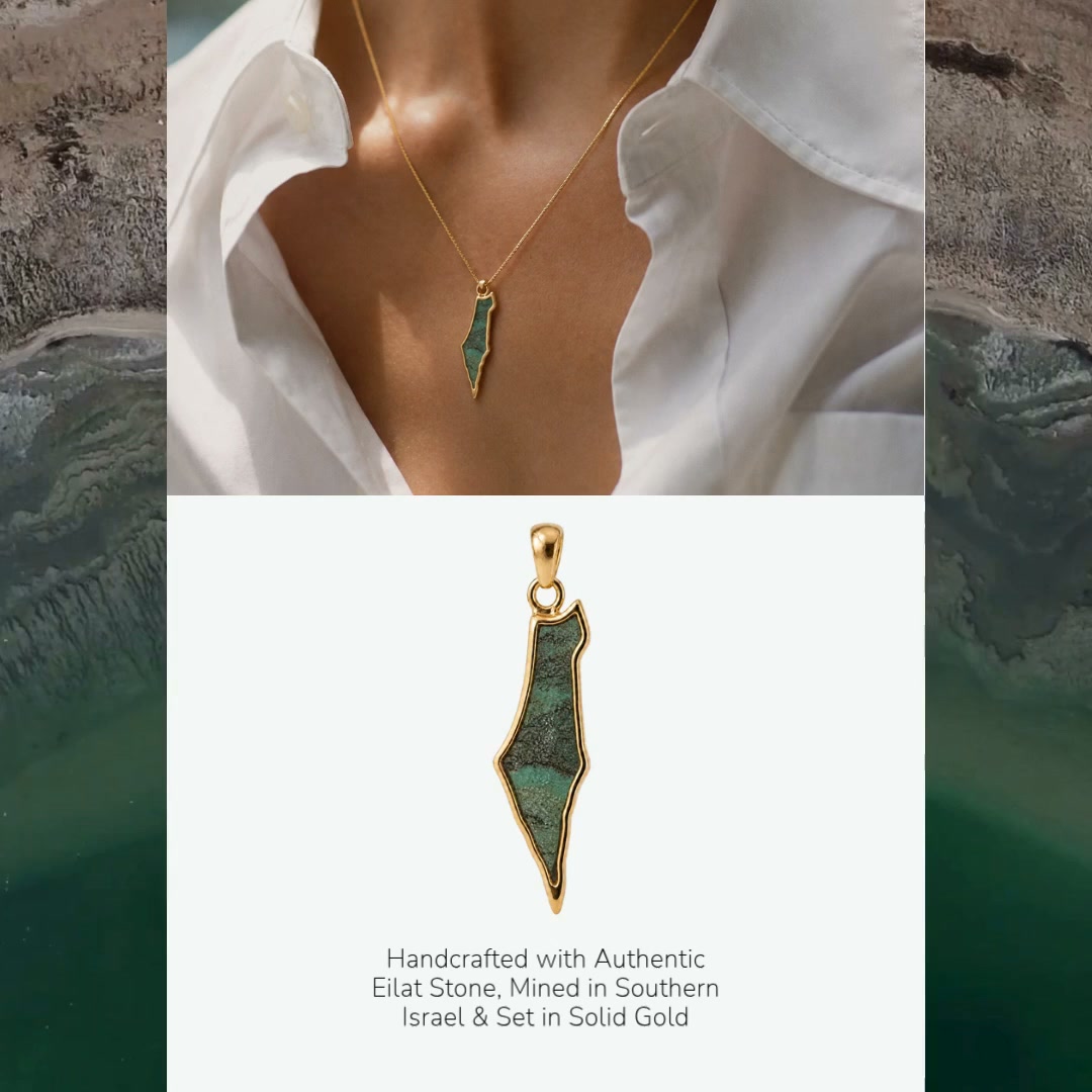 A piece of Israel Set in 14k Gold
