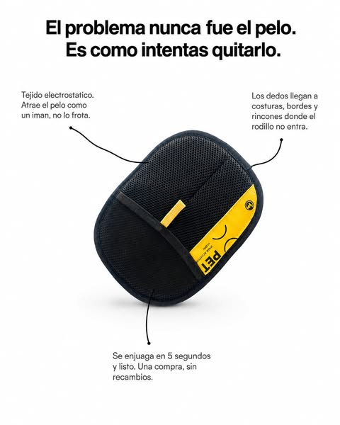 Atrae el pelo. No lo frota.