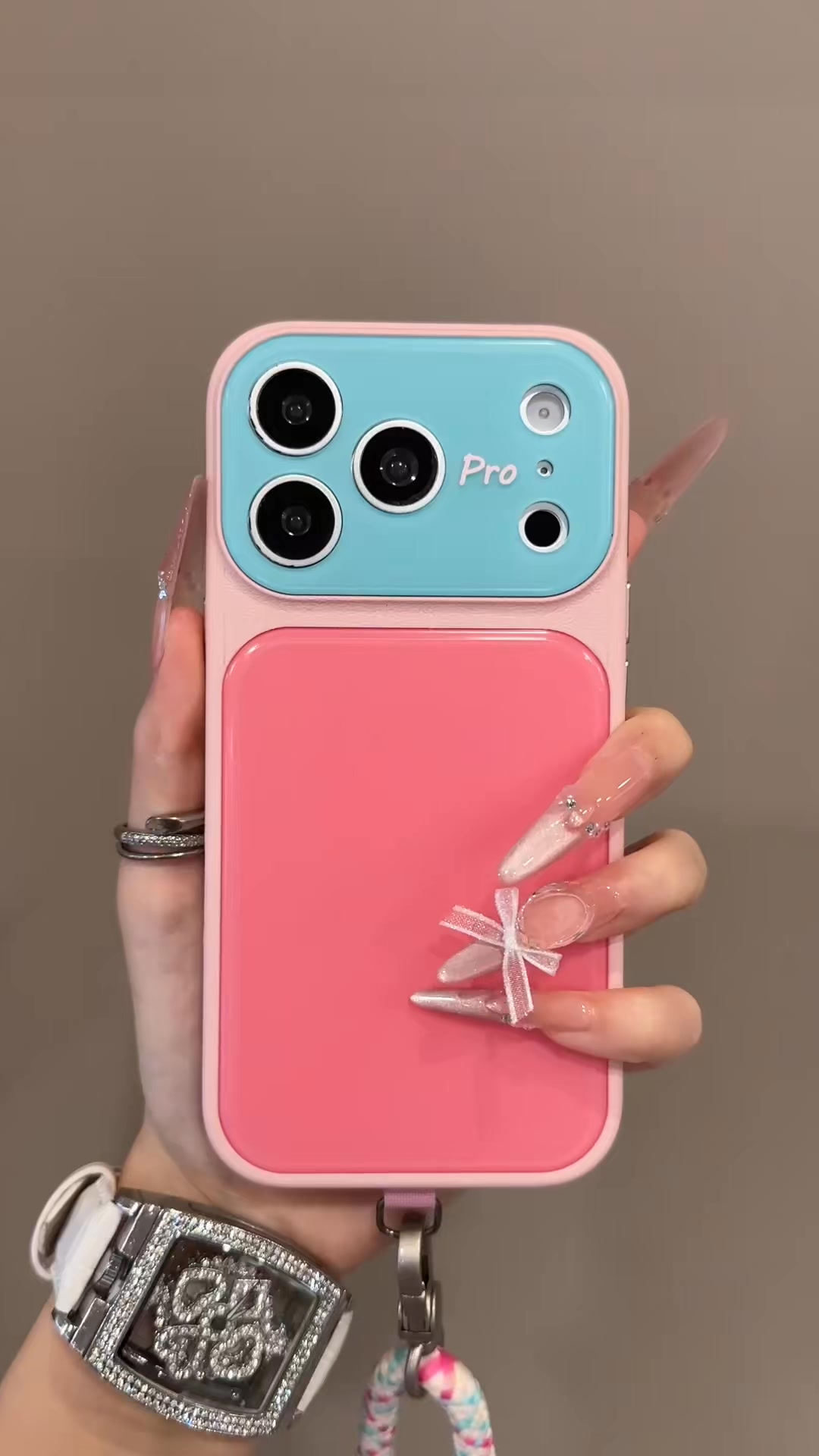 iPhone Dopamine Color-Blocked Leather Case