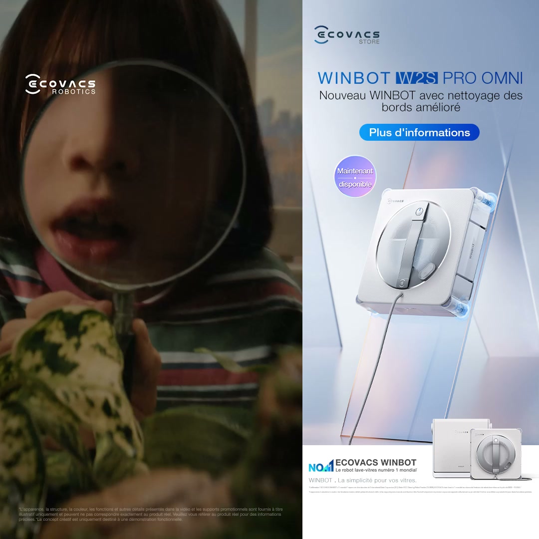 WINBOT W2S PRO OMNI : Des vitres impeccables, 100 % mains libres.