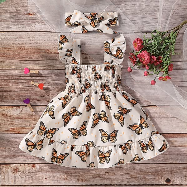 SHEIN Combinaison Salopette Bébé Fille Imprimé Foulard Multicolore Motif Géométrique Bretelles Fines Taille Haute Décontracté Vacances Print
