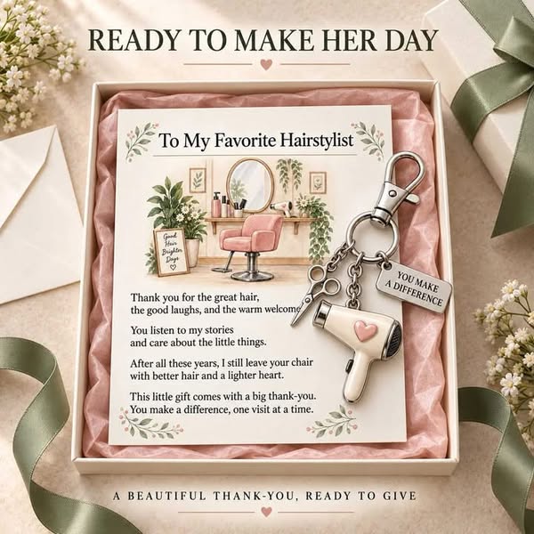 The "You Make a Difference" Appreciation Gift Set – Keychain & Greeting Card - Hairstylist / Buy 1