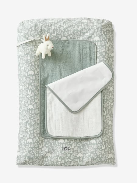 Consigue -20€ | Colchón cambiador + 2 alfombras - EN LOS BOSQUES verde sauce