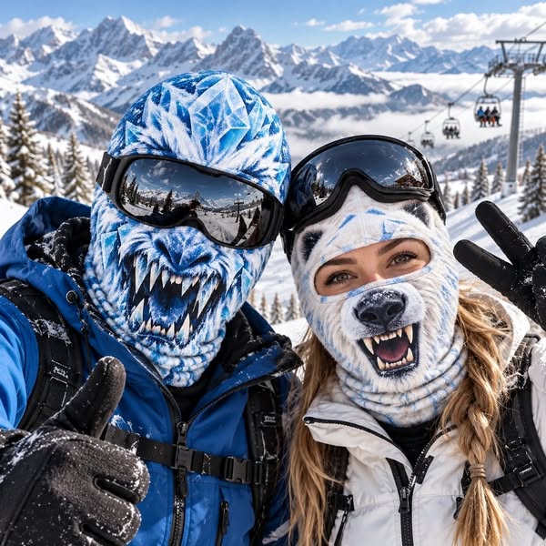 Fierce Animal Print Ski Balaclava