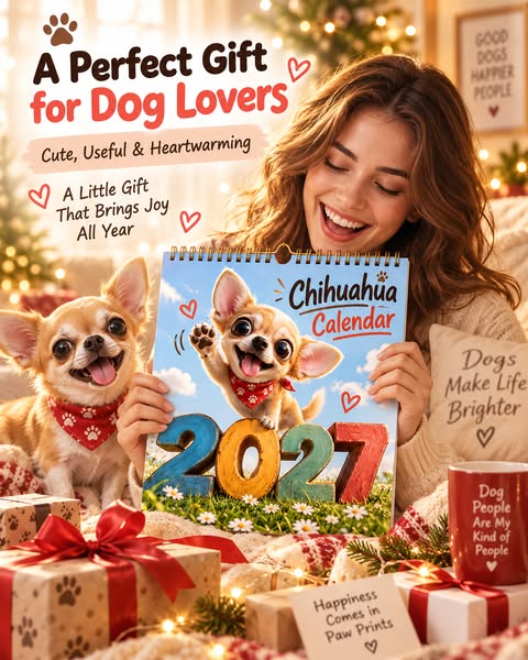 Christmas Sale Chihuahua 12 Month Wall Calendar