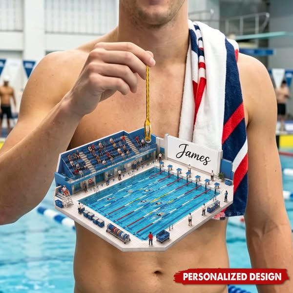 Personalized Swimming Ornaments, Custom Swimming Gifts