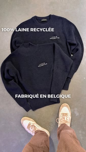 Pull en Laine recyclée fait en Belgique