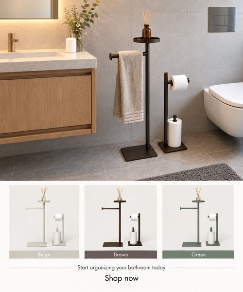 Moss Metal Bathroom Accessory Set of 2
