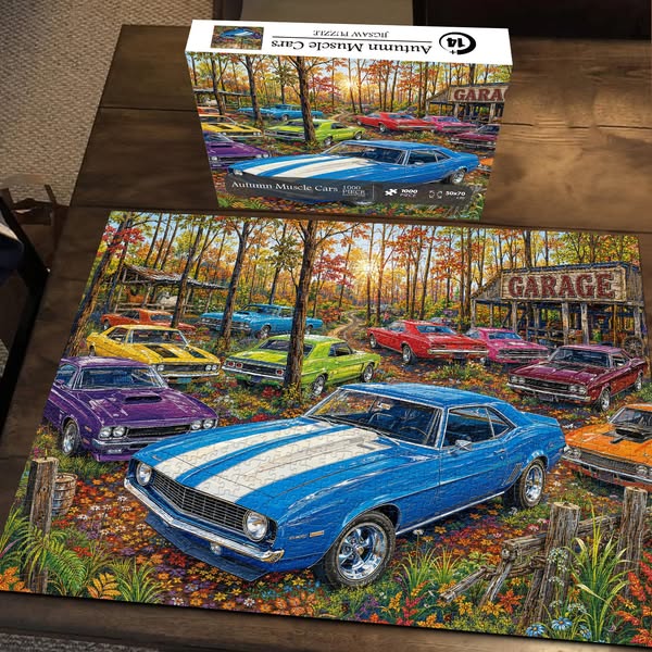 Autumn Muscle Cars Jigsaw Puzzle 1000 Pieces