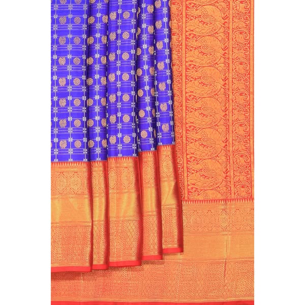 Kanchipattu Brocade Royal Blue Saree