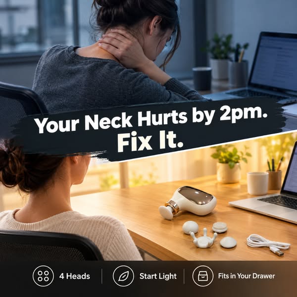 Your neck hurts by 2pm. This helps.