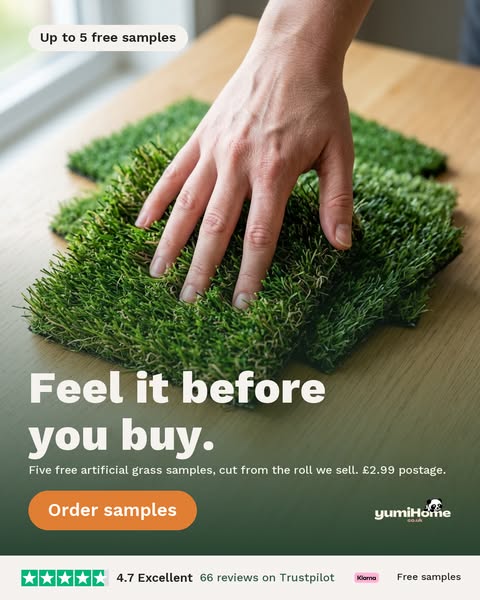 Free artificial grass samples, £2.99 postage