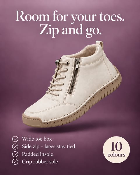 Zip Side Ankle Sneakers · £49.95