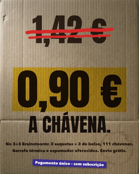 8 produtos, 111 chávenas, garrafa térmica e espumador oferecidos: 99,90 € em vez de 222,63 € (−55 %).
