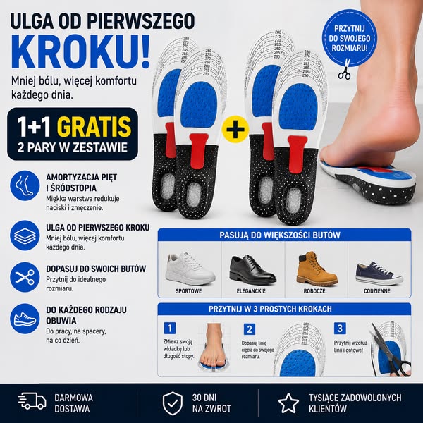 ORTOSTEP – Poczuj ulgę przy każdym kroku | Zestaw 1+1 GRATIS (2 PARY) – DODOMEK