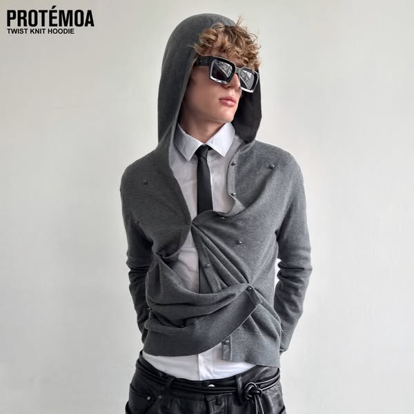 Twist Knit Hoodie.