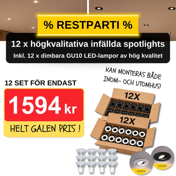 Enorma besparingar på GU10-spotlampor