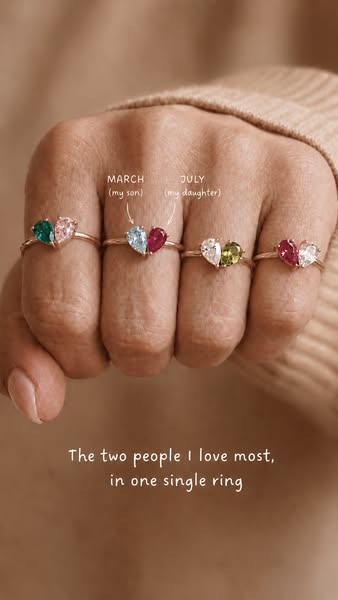 Two birthstones, one heart, one bond