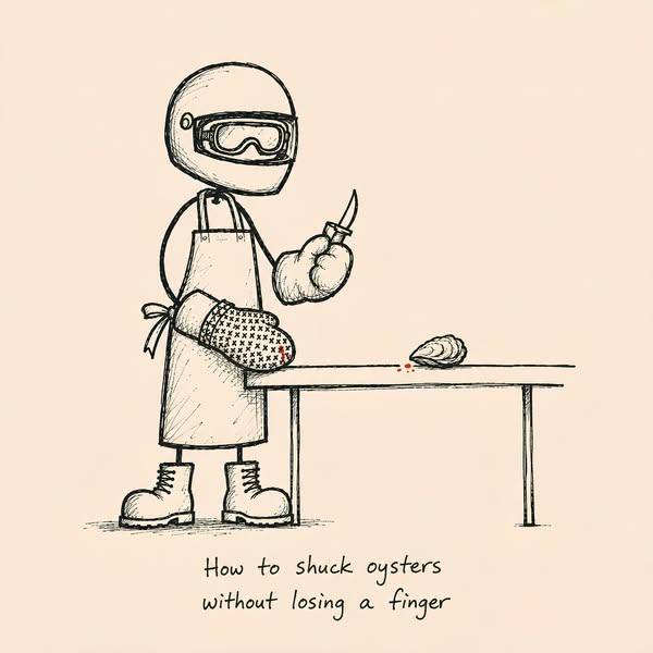 You don't need armor to shuck oysters