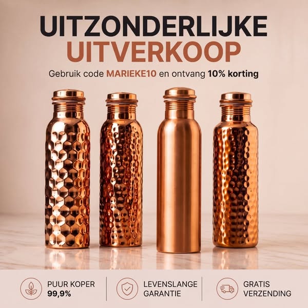 Het meest genereuze aanbod om het hele gezin van puur koper te voorzien.