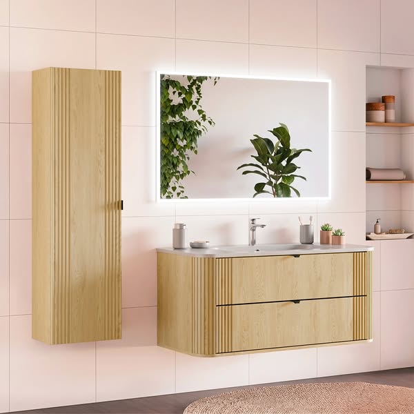 Meuble vasque 120cm Mila chêne clair | Petits-meubles