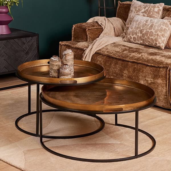 Luck salontafel set van 2 goud