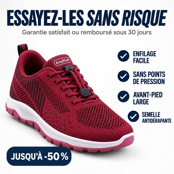 Conçue pour les pieds larges et gonflés