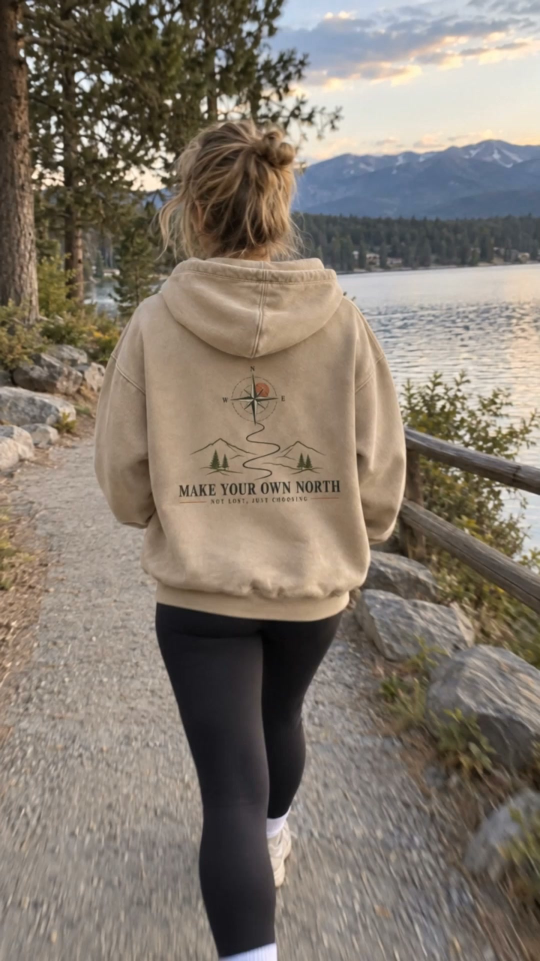 Make Your Own North Mountain Compass Washed Graphic Hoodie