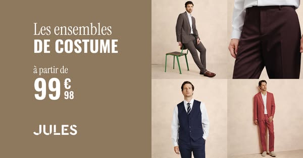 Nos costumes à partir de 99,98€