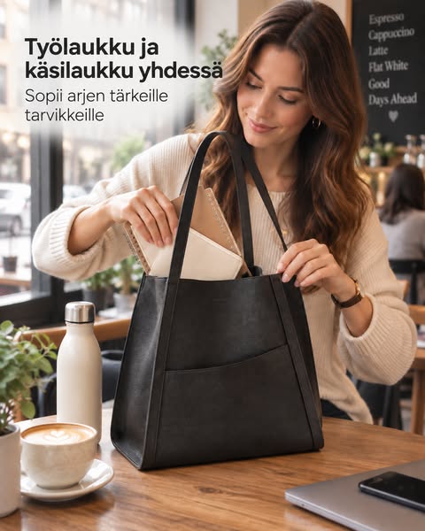 Työlaukku ja käsilaukku yhdessä