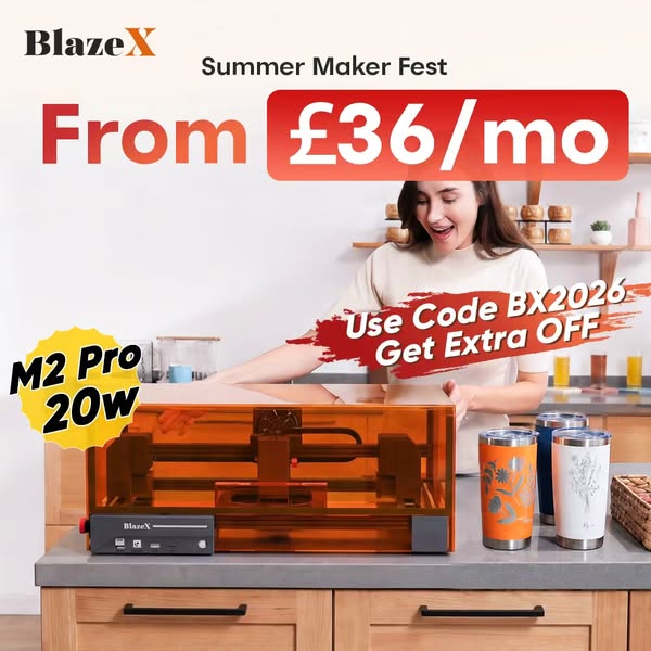 High-precision 20W laser engraver & cutter. Fast UK delivery!