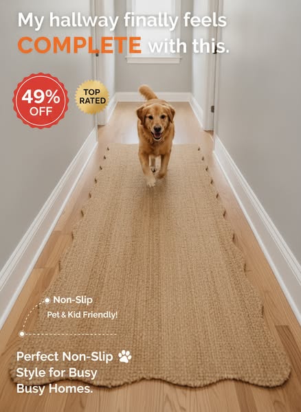 Wavy Pineapple Circle Sisal Runner Rug