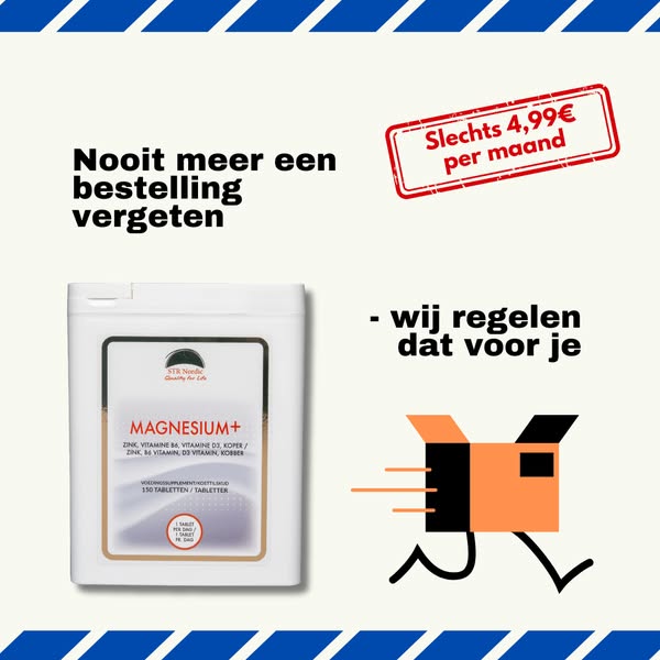 Ontvang Magnesium+ rechtstreeks in uw brievenbus