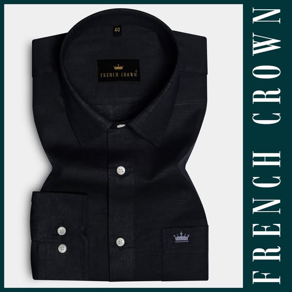 The creative behind it: Midnight Black Luxurious Linen SHIRT