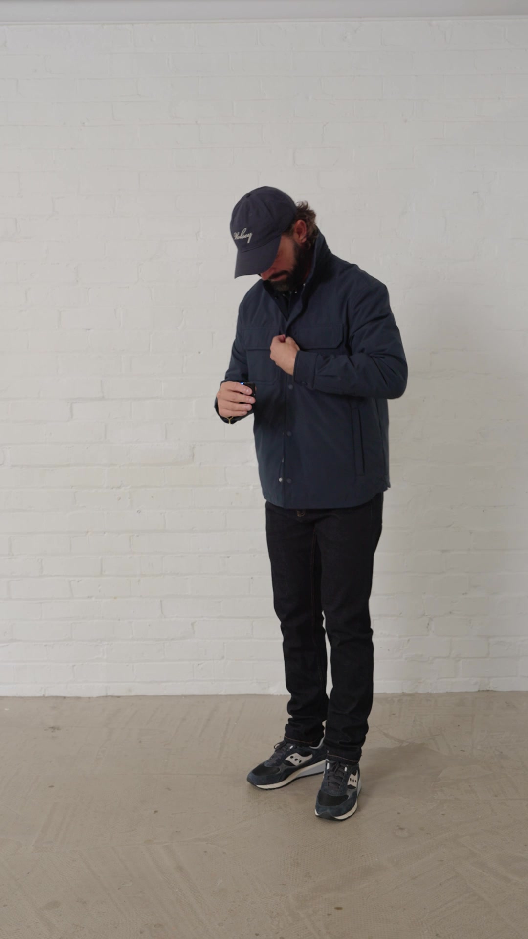 Navy Knitted Overshirt