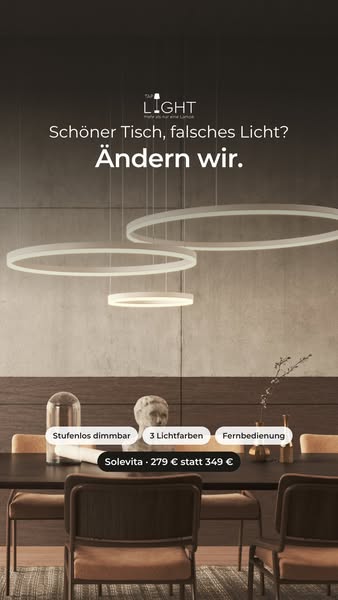 Die Ringleuchte für euren Esstisch